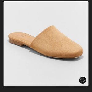 A new day mule. Brown faux suede